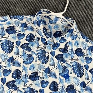 Old Hickory Polo Shirt Mens 2XL XXL Blue Floral Geometric Short Sleeve Golf